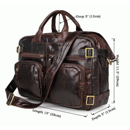 Мужская кожаная сумка-рюкзак 3в1 Buffalo Bags коричневая 7026Q-1 – Фото 6