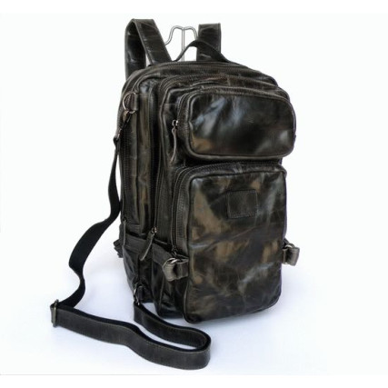 Кожаный рюкзак 7039I Buffalo Bags черный – Фото 5