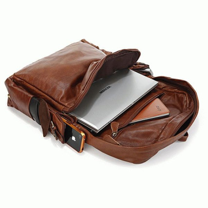 Кожаный рюкзак 7078B Buffalo Bags коричневый – Фото 5