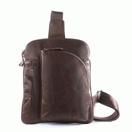 Кожаный рюкзак через плечо 7194C Buffalo Bags коричневый – Фото 1