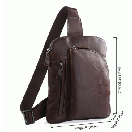 Кожаный рюкзак через плечо 7194C Buffalo Bags коричневый – Фото 6