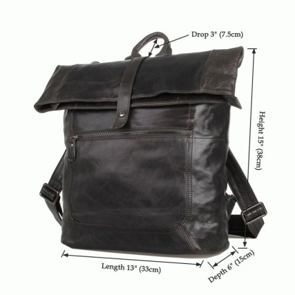 Кожаный рюкзак 7204J Buffalo Bags черный – Фото 6