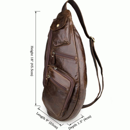 Кожаный рюкзак через плечо 7236C Buffalo Bags коричневый – Фото 5