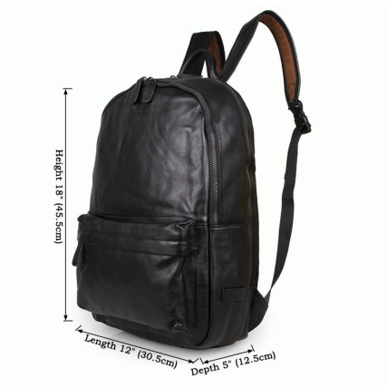 Кожаный вместительный рюкзак 7273A Buffalo Bags черный – Фото 8