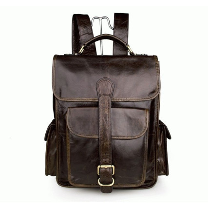 Рюкзак кожаный городской 7283C Buffalo Bags коричневый – Фото 1