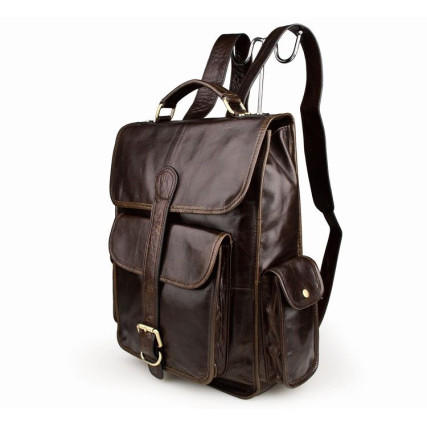Рюкзак кожаный городской 7283C Buffalo Bags коричневый – Фото 2