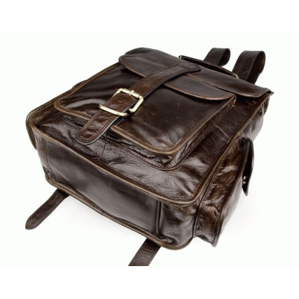 Рюкзак кожаный городской 7283C Buffalo Bags коричневый – Фото 5