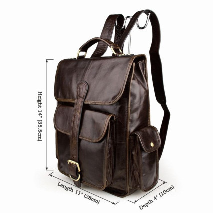 Рюкзак кожаный городской 7283C Buffalo Bags коричневый – Фото 8