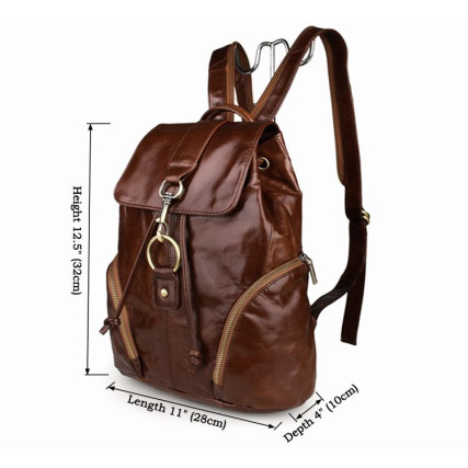 Кожаный повседневный рюкзак 7286B Buffalo Bags коричневый – Фото 8