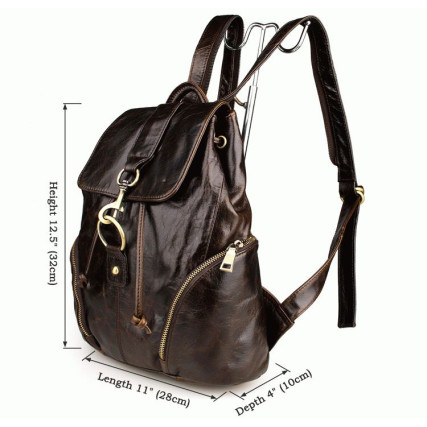 Кожаный повседневный рюкзак 7286C Buffalo Bags коричневый – Фото 7