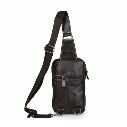 Кожаный рюкзак через плечо 7296J Buffalo Bags темно-серый – Фото 3