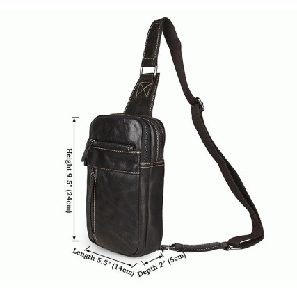 Кожаный рюкзак через плечо 7296J Buffalo Bags темно-серый – Фото 7