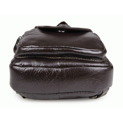 Кожаный рюкзак на одно плечо 7301Q Buffalo Bags коричневый – Фото 3