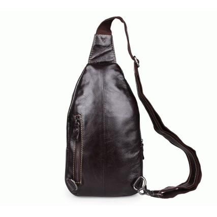Кожаный рюкзак на одно плечо 7301Q Buffalo Bags коричневый – Фото 5