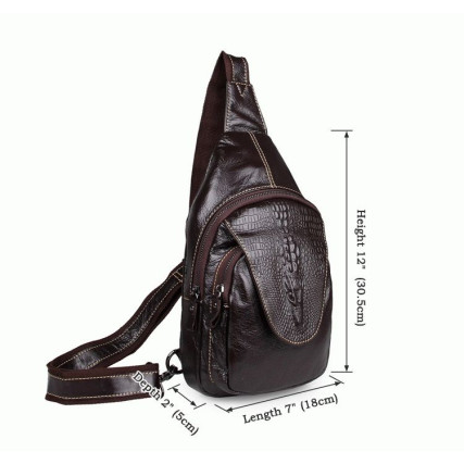 Кожаный рюкзак на одно плечо 7301Q Buffalo Bags коричневый – Фото 8