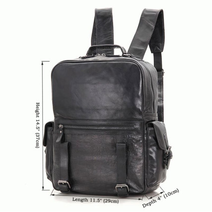 Кожаный рюкзак Buffalo Bags черный 7355A – Фото 10