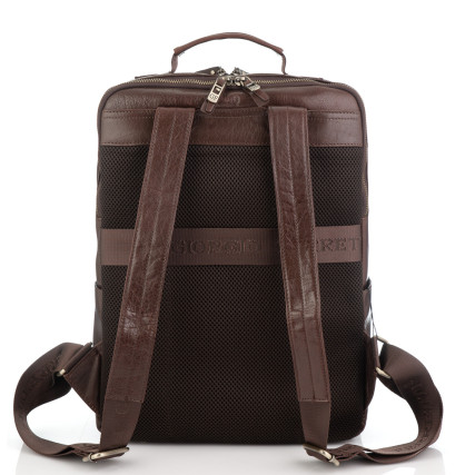 Мужской кожаный рюкзак Giorgio Ferretti (Италия) коричневый GF2020715Abrown – Фото 3