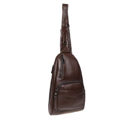 Мужской кожаный рюкзак через плечо Borsa Leather коричневый K1029-brown