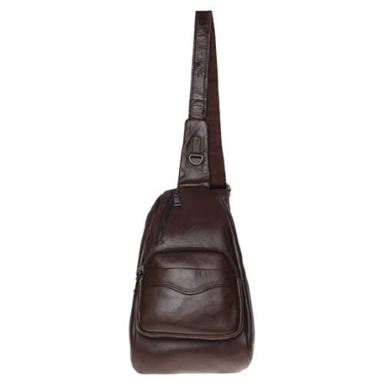 Мужской кожаный рюкзак через плечо Borsa Leather коричневый K1029-brown – Фото 2