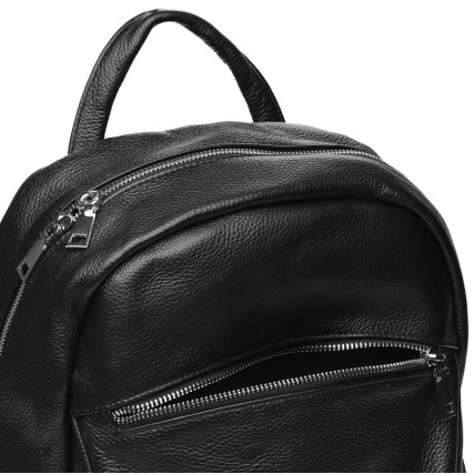 Кожаный рюкзак Borsa Leather черный k168004-black – Фото 4