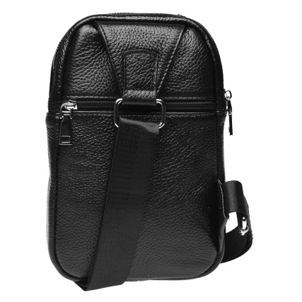 Мужской кожаный рюкзак через плечо Keizer черный K18675-black – Фото 2
