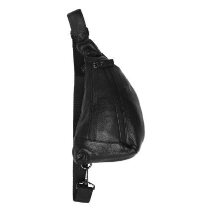 Мужской кожаный рюкзак через плечо Keizer черный K18807-black – Фото 1