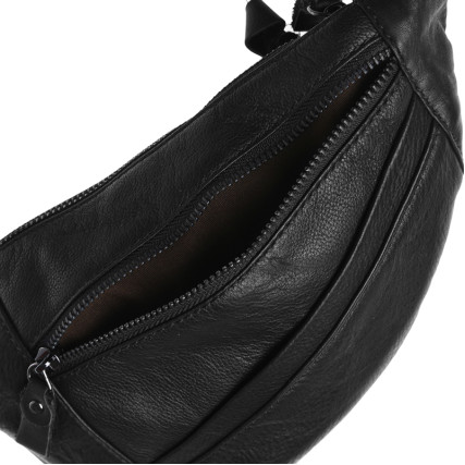 Мужской кожаный рюкзак через плечо Keizer черный K18807-black – Фото 3