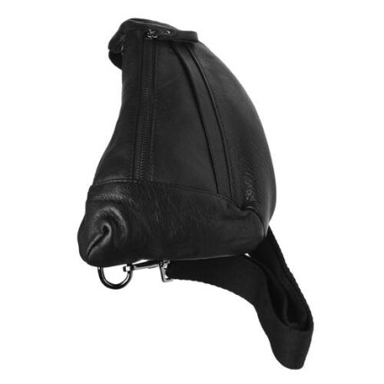 Мужской кожаный рюкзак через плечо Keizer черный K18807-black – Фото 5