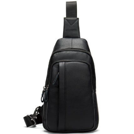 Мужской кожаный рюкзак через плечо Buffalo Bags черный M707A – Фото 1