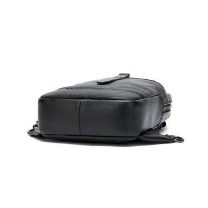 Мужской кожаный рюкзак через плечо Buffalo Bags черный M8037A – Фото 4
