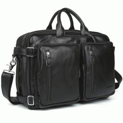 Универсальная мужская сумка-рюкзак 3в1 черная TIDING BAG  t3013 – Фото 3