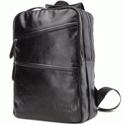 Кожаный рюкзак TIDING черный t3173 – Фото 1