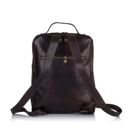 Кожаный рюкзак Virginia Conti (Италия) коричневый VCm00354/0604brown – Фото 3