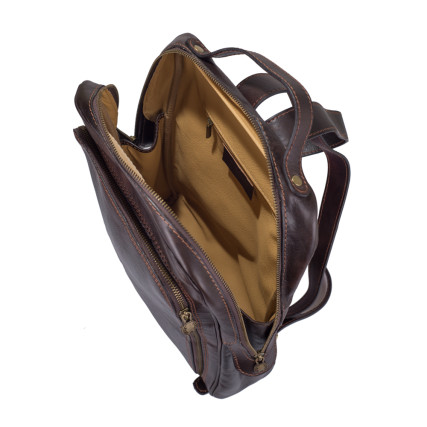 Кожаный рюкзак Virginia Conti (Италия) коричневый VCm00354/0604brown – Фото 4