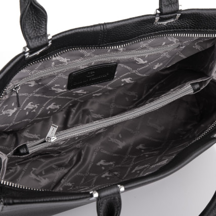 Кожаная деловая сумка Giorgio Ferretti (Италия) черная GF2018153Bblack – Фото 5