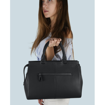 Кожаная деловая сумка Giorgio Ferretti (Италия) черная GF2018153Bblack – Фото 7