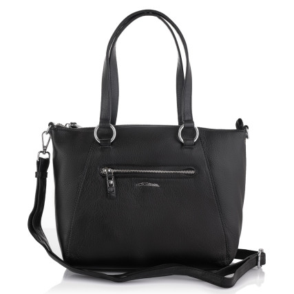 Кожаная женская сумка Giorgio Ferretti (Италия) черная GF2018888Cblack – Фото 3
