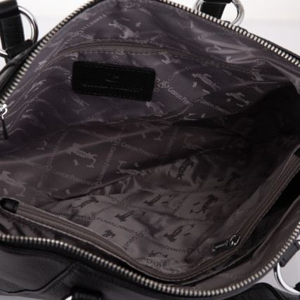 Кожаная женская сумка Giorgio Ferretti (Италия) черная GF2018888Cblack – Фото 5