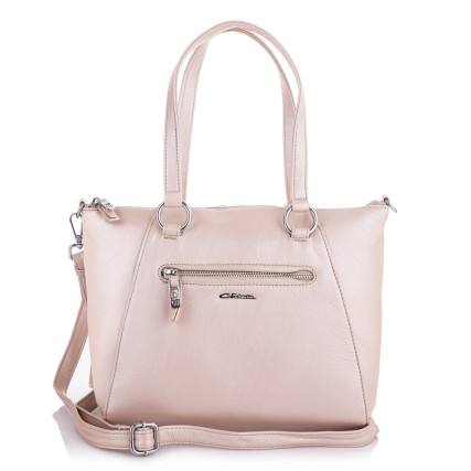 Кожаная женская сумка Giorgio Ferretti (Италия) светло-розовая GF2018888Cpink – Фото 3