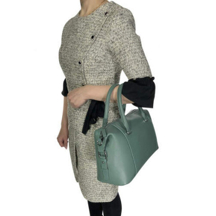 Кожаная женская сумка Giorgio Ferretti (Италия) зеленая GF2018903green – Фото 6