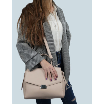 Кожаная деловая сумка Giorgio Ferretti (Италия) бежевая GF2018914Cbeige – Фото 6