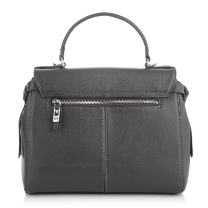 Кожаная деловая сумка Giorgio Ferretti (Италия) темно-серая GF2018914Cdgrey – Фото 2