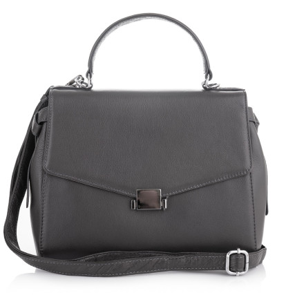 Кожаная деловая сумка Giorgio Ferretti (Италия) темно-серая GF2018914Cdgrey – Фото 3