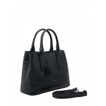 Кожаная женская сумка Giorgio Ferretti (Италия) черная GF2019103Ablack – Фото 2