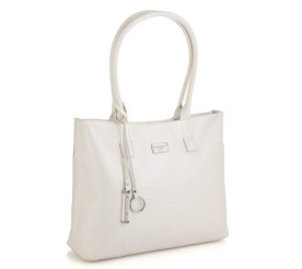 Кожаная деловая белая сумка Giorgio Ferretti (Италия) GF2019202Croco-white