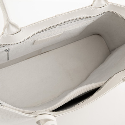 Кожаная деловая белая сумка Giorgio Ferretti (Италия) GF2019202Croco-white – Фото 6