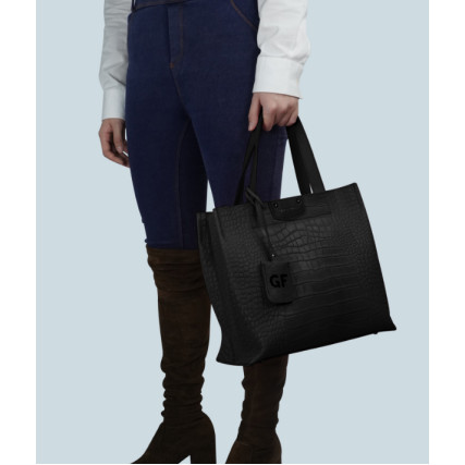 Кожаная деловая сумка Giorgio Ferretti (Италия) черная GF2019831Dblack – Фото 6