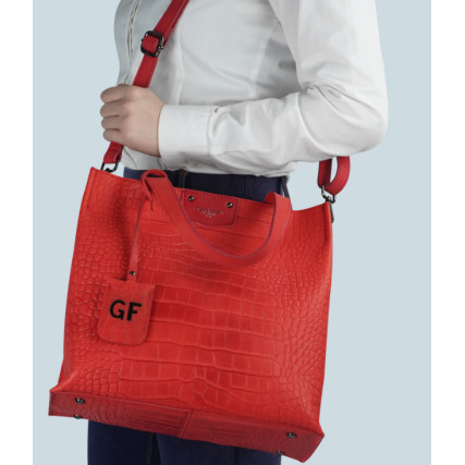 Кожаная деловая сумка Giorgio Ferretti (Италия) красная GF2019831Dred – Фото 6