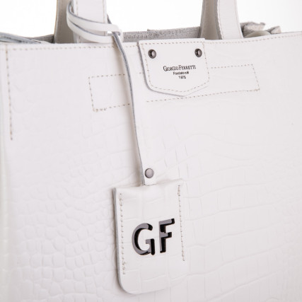 Кожаная деловая сумка Giorgio Ferretti (Италия) белая GF2019831Dwhite – Фото 4