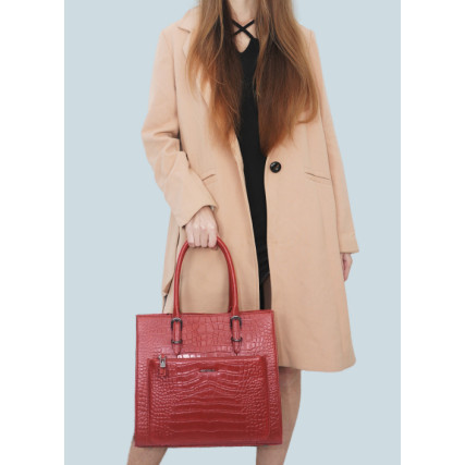 Кожаная деловая сумка Giorgio Ferretti (Италия) темно-красная GF2019933Ared – Фото 6